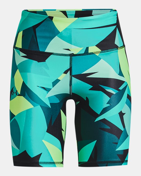 Women's HeatGear® Bike Shorts, Green, pdpMainDesktop image number 4